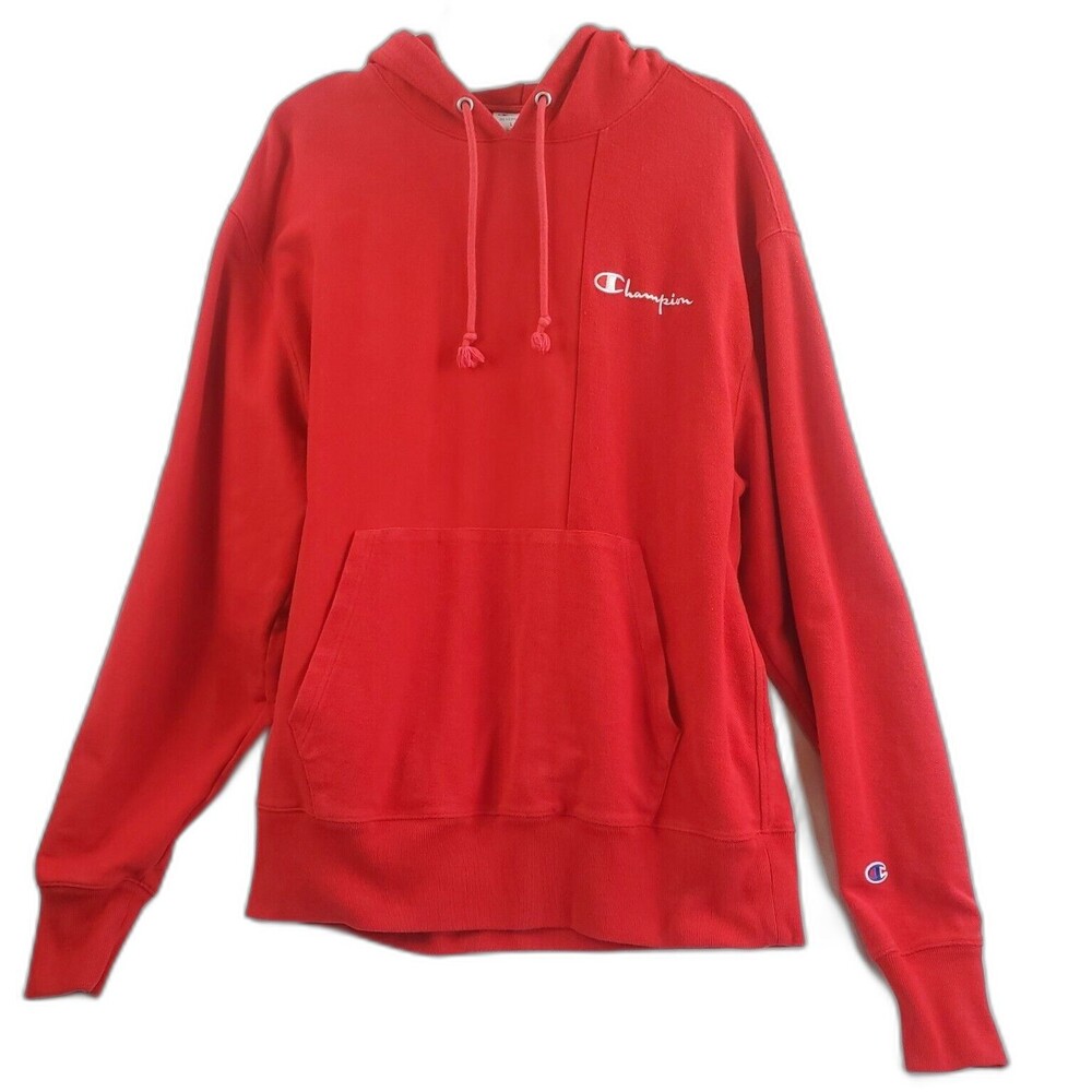 Vtg. Champion Reverse Weave Y2K Hoodie Sweatshirt Red Size L Large Logo